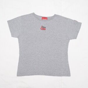 Vintage‎ Y2K Diet Coke Women "baby" T Shirt Gray Made in USA old logo XL